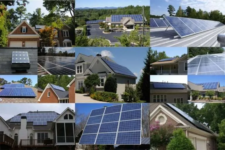 Instalaciones solares, sistema solar fuera de la red, sistema solar fotovoltaico conectado a la red