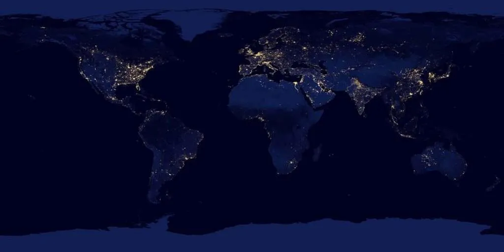 NASA Earth at Night Dark in Africa