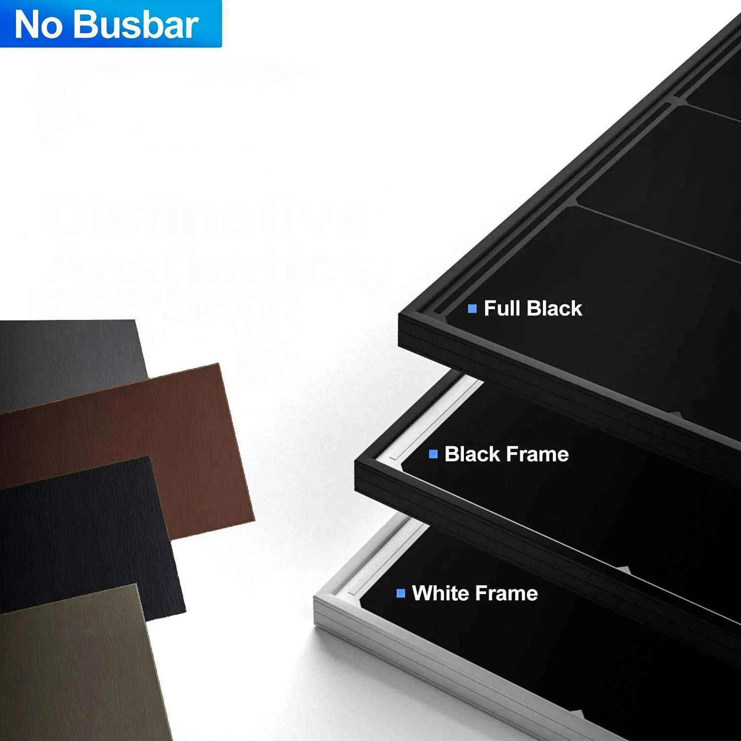 BC solar panels with various color options