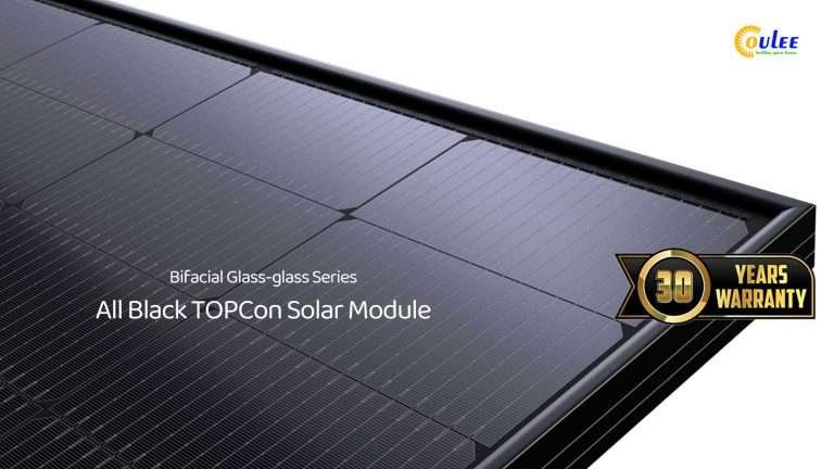 Panel solar TOPCon totalmente negro de 450 W con tecnología solar bifacial
