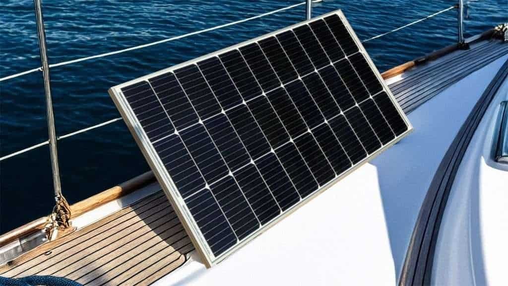 mono solar panel 100w installed on a marine vessel
