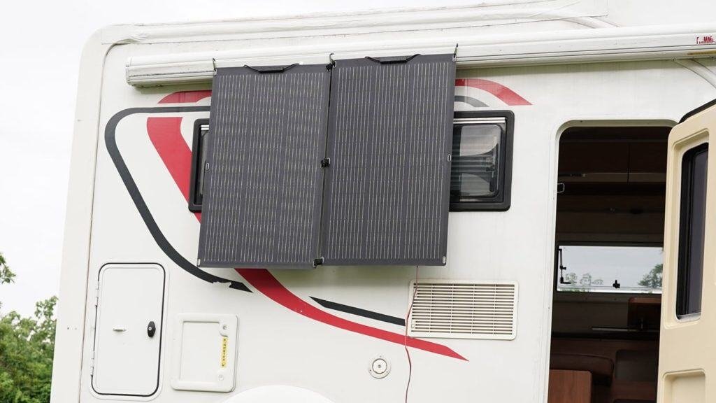 all black ETFE bendable solar modules installed on RV