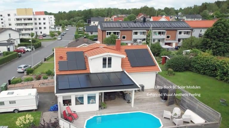 ultra black BC solar modules with enhanced visual aesthetic feeling