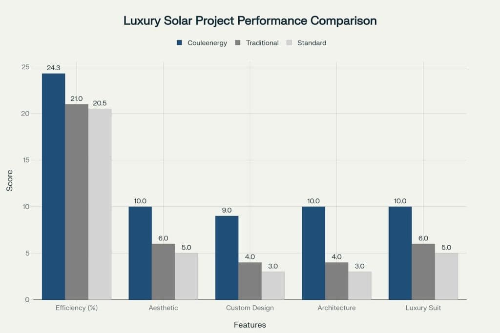 مقارنة أداء مشاريع الطاقة الشمسية الفاخرة - الأداء المتفوق لشركة Couleenergy في التطبيقات المتطورة