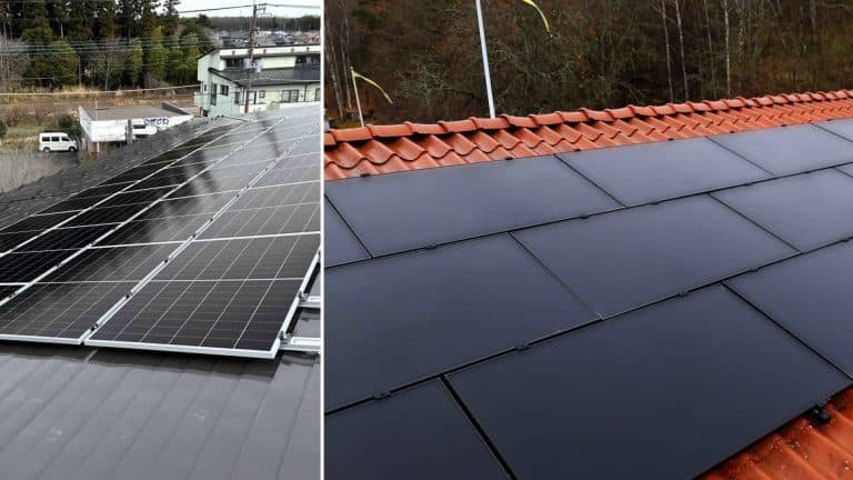 Elegante, ästhetische Solarmodule mit Rückkontakt installiert, Zero-Busbar-Design sorgt für ein elegantes, komplett schwarzes Erscheinungsbild