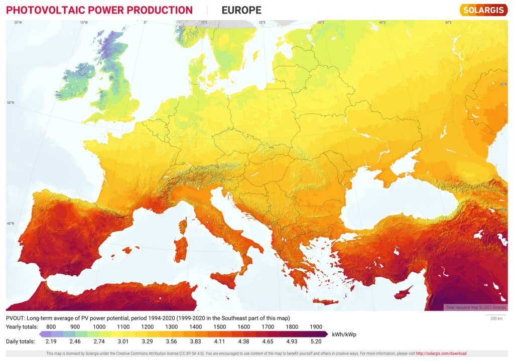 Solar resource maps of Europe